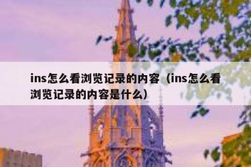 ins怎么看浏览记录的内容（ins怎么看浏览记录的内容是什么）