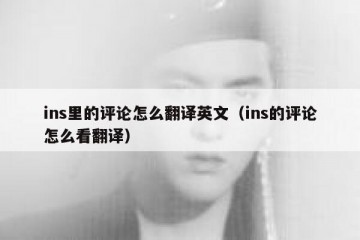 ins里的评论怎么翻译英文（ins的评论怎么看翻译）
