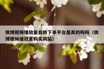 微博视频播放量自助下单平台是真的吗吗（微博视频播放量购买网站）