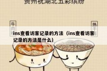ins查看访客记录的方法（ins查看访客记录的方法是什么）