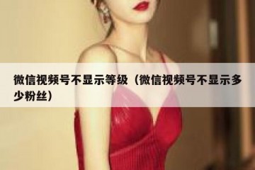 微信视频号不显示等级（微信视频号不显示多少粉丝）