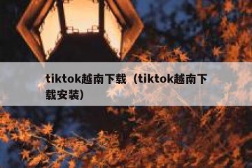 tiktok越南下载（tiktok越南下载安装）