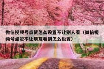 微信视频号点赞怎么设置不让别人看（微信视频号点赞不让朋友看到怎么设置）