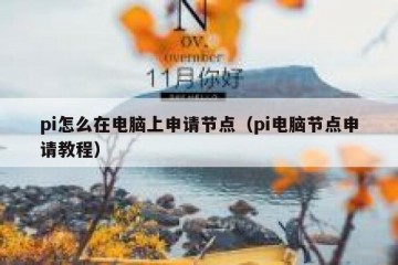 pi怎么在电脑上申请节点（pi电脑节点申请教程）