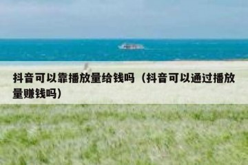 抖音可以靠播放量给钱吗（抖音可以通过播放量赚钱吗）