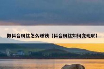 做抖音粉丝怎么赚钱（抖音粉丝如何变现呢）