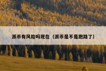 派币有风险吗现在（派币是不是跑路了）