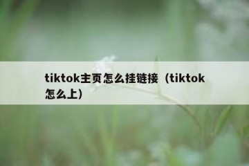 tiktok主页怎么挂链接（tiktok怎么上）