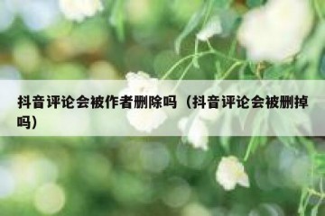 抖音评论会被作者删除吗（抖音评论会被删掉吗）
