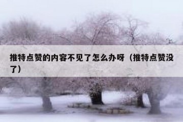 推特点赞的内容不见了怎么办呀（推特点赞没了）