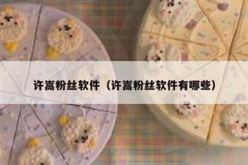 许嵩粉丝软件（许嵩粉丝软件有哪些）