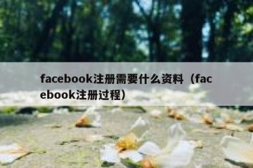 facebook注册需要什么资料（facebook注册过程）