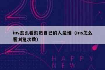 ins怎么看浏览自己的人是谁（ins怎么看浏览次数）