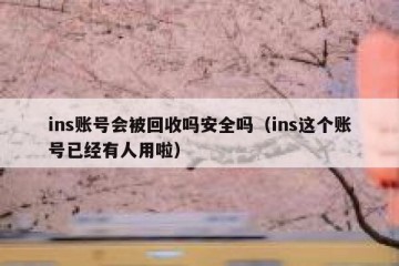 ins账号会被回收吗安全吗（ins这个账号已经有人用啦）