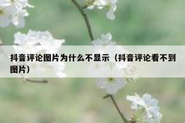 抖音评论图片为什么不显示（抖音评论看不到图片）