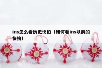 ins怎么看历史快拍（如何看ins以前的快拍）