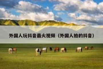 外国人玩抖音最火视频（外国人拍的抖音）