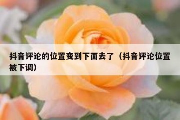 抖音评论的位置变到下面去了（抖音评论位置被下调）