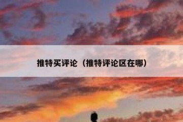 推特买评论（推特评论区在哪）