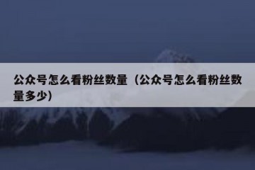 公众号怎么看粉丝数量（公众号怎么看粉丝数量多少）