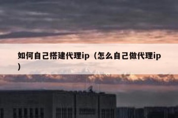如何自己搭建代理ip（怎么自己做代理ip）