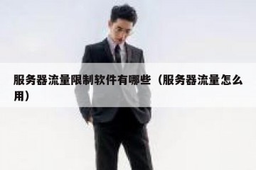 服务器流量限制软件有哪些（服务器流量怎么用）