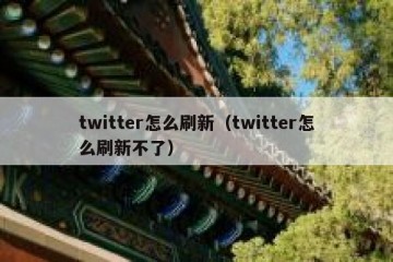 twitter怎么刷新（twitter怎么刷新不了）