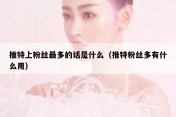 推特上粉丝最多的话是什么（推特粉丝多有什么用）