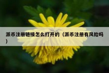 派币注册链接怎么打开的（派币注册有风险吗）