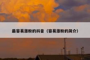 最容易涨粉的抖音（容易涨粉的简介）