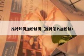 推特如何加粉丝团（推特怎么加粉丝）