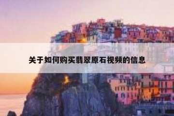 关于如何购买翡翠原石视频的信息