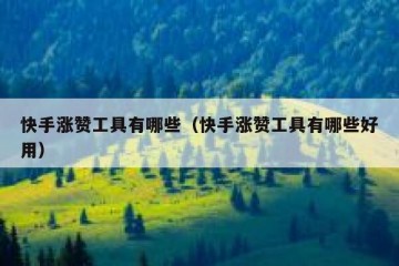 快手涨赞工具有哪些（快手涨赞工具有哪些好用）