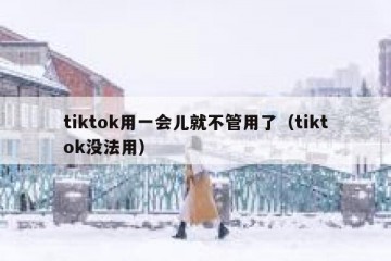 tiktok用一会儿就不管用了（tiktok没法用）