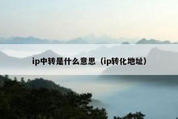 ip中转是什么意思（ip转化地址）