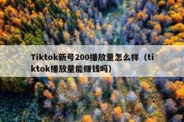 Tiktok新号200播放量怎么样（tiktok播放量能赚钱吗）