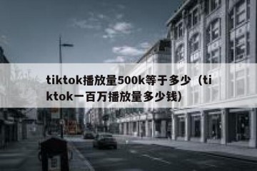 tiktok播放量500k等于多少（tiktok一百万播放量多少钱）