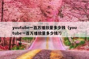 youtube一百万播放量多少钱（youtube一百万播放量多少钱?）