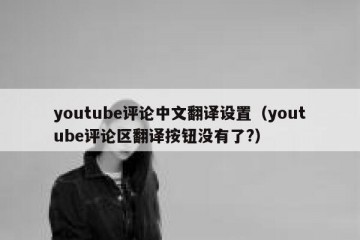 youtube评论中文翻译设置（youtube评论区翻译按钮没有了?）