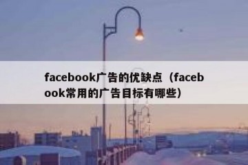 facebook广告的优缺点（facebook常用的广告目标有哪些）