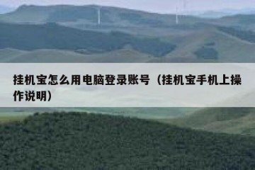 挂机宝怎么用电脑登录账号（挂机宝手机上操作说明）
