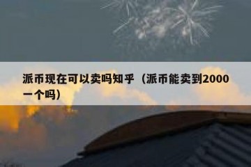 派币现在可以卖吗知乎（派币能卖到2000一个吗）