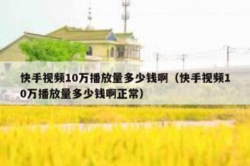 快手视频10万播放量多少钱啊（快手视频10万播放量多少钱啊正常）