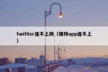 twitter连不上网（推特app连不上）