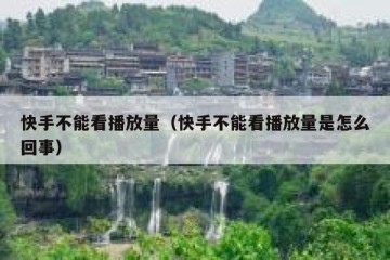 快手不能看播放量（快手不能看播放量是怎么回事）