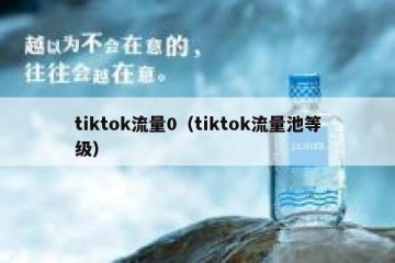 tiktok流量0（tiktok流量池等级）