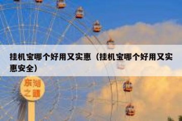 挂机宝哪个好用又实惠（挂机宝哪个好用又实惠安全）