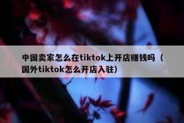 中国卖家怎么在tiktok上开店赚钱吗（国外tiktok怎么开店入驻）
