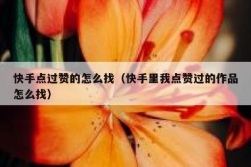 快手点过赞的怎么找（快手里我点赞过的作品怎么找）