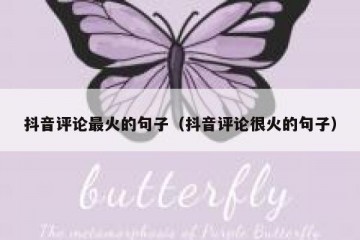 抖音评论最火的句子（抖音评论很火的句子）